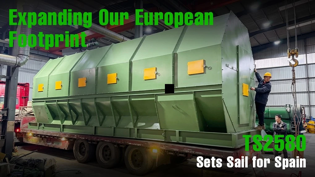 Stationary Trommel Screen TS2580 loaded for shipment to Spain Stationary Trommel Screen TS2580 loaded for shipment to Spain